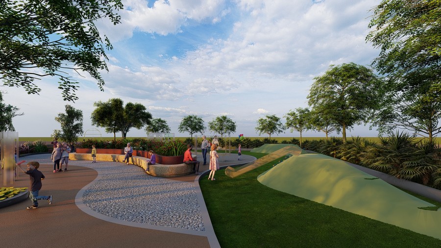 Kids Play — Play Mound & Central Seat at Ensaara Metropark, Nagpur